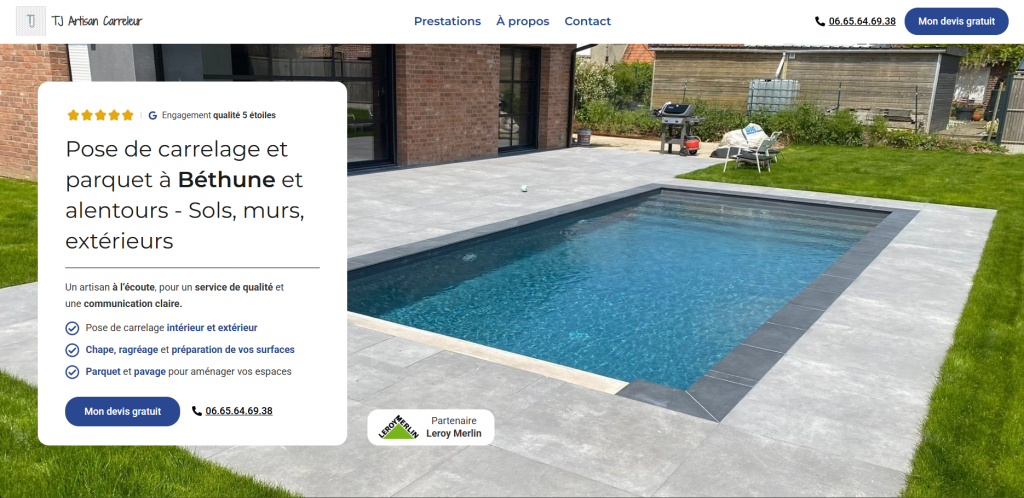 Site carreleur Béthune -Brouez Studio