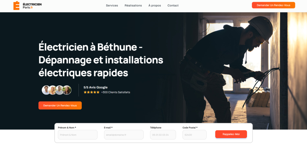 Site électricien Pas-de-Calais -Brouez Studio